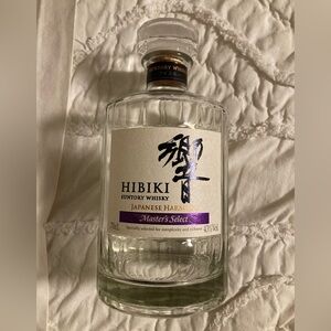 Empty Hibiki Subtory Master Select Japanese Whisky bottle